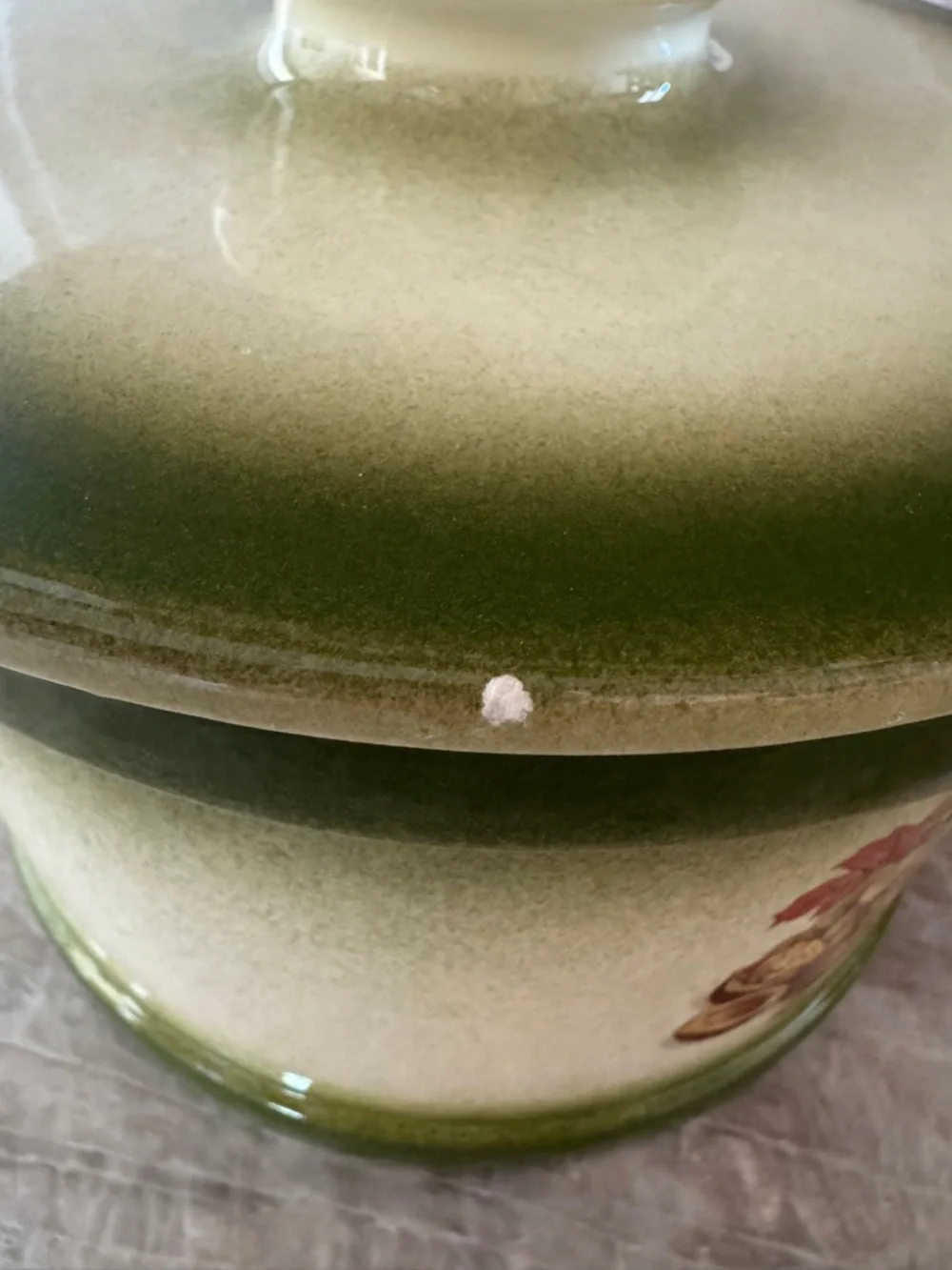 Vintage‎ Ceramic Fruit Canister Set Green Ombre Farmhouse Kitchen